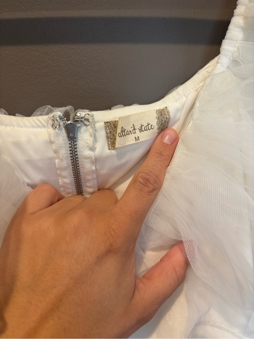 Altar'd State Cream Ruffled Organza Crop Top - Picture 4 of 7